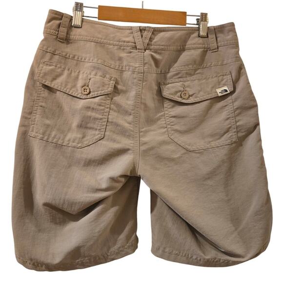 The North Face TNF Hiking Travel Outdoor Nylon Stretch Shorts Beige Size 6 - Picture 6 of 11